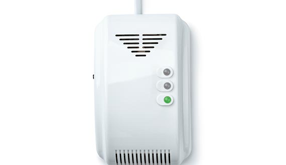 front view of gas detector hang on white wall
